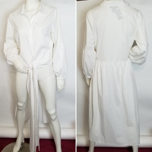 Button Up Tie Waist Blouse - Picture 5 of 7